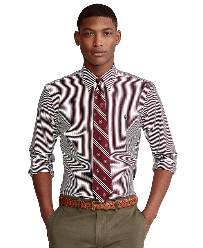 Polo Ralph Lauren Men's Custom-Fit Striped Poplin Shirt & Reviews - Casual  Button-Down Shirts - Men - Macy's