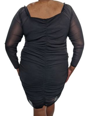 plus size ruched bodycon dress
