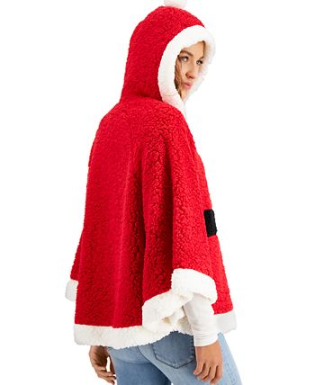 Hooked Up by IOT Juniors Faux Sherpa Santa Poncho Hoodie Macy s
