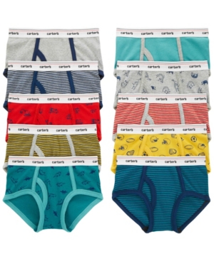 image of Carter-s Little Boys Cotton Briefs Pack of 10