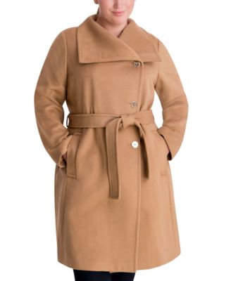 macys michael kors asymmetrical belted coat