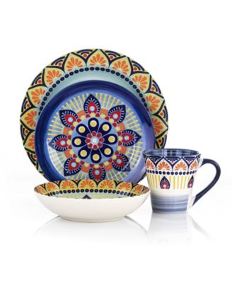 Zen Mozaik Blue 16 Pc. Dinnerware Set, Service for 4