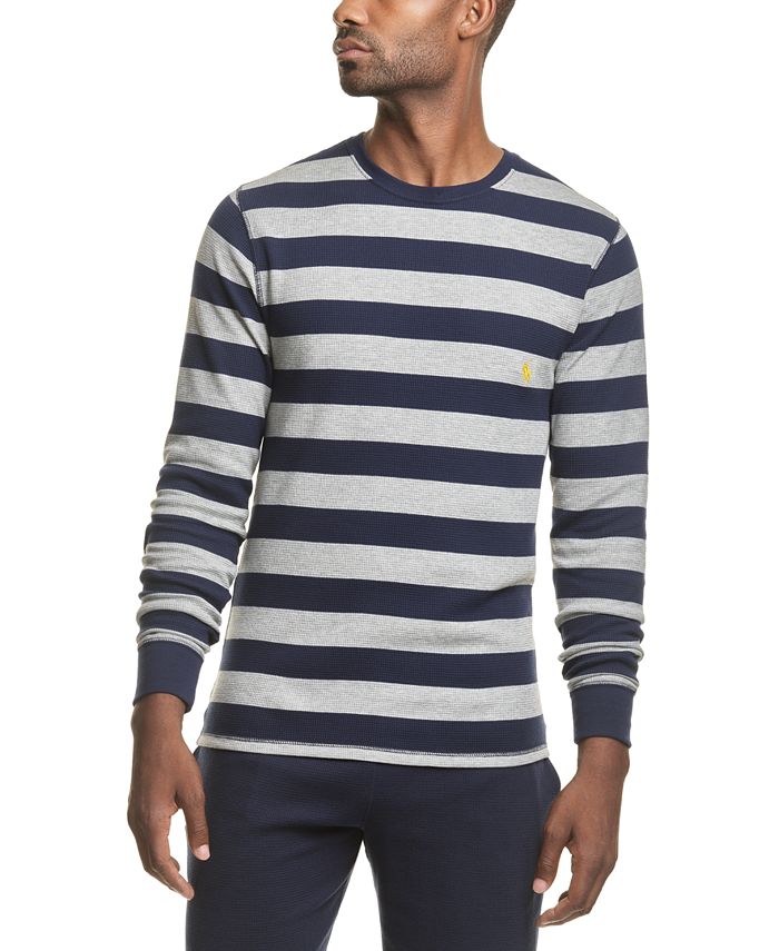 Polo Ralph Lauren Men's Rugby-Stripe Waffle-Knit Pajama Shirt - Macy's