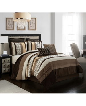 Nanshing Sydney 8-piece California King Comforter Set Bedding In Brown