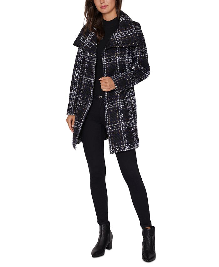 Laundry by Shelli Segal Plaid Belted Wrap Coat Macy's