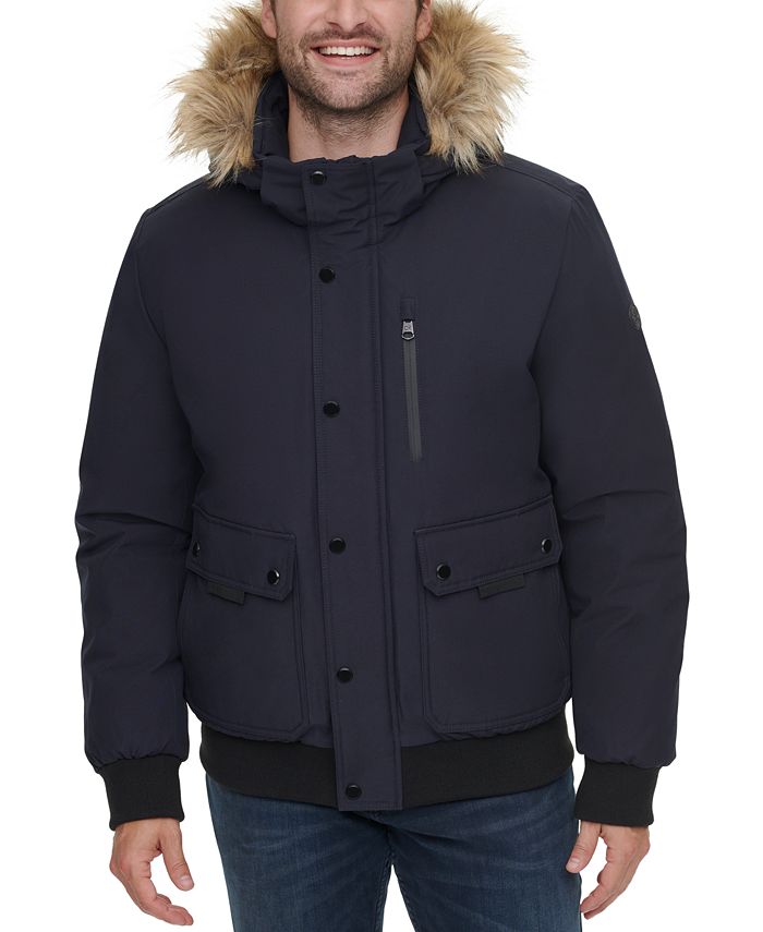 Calvin Klein Men's Snorkel Jacket with Removable Faux-Fur Hood - Macy's