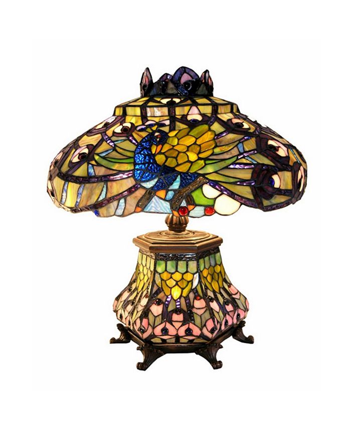 Home Accessories Ruby 18" 3Light Indoor Tiffany Table Lamp with Light