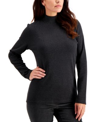 Striped Mock-Neck Top, Created For Macy's