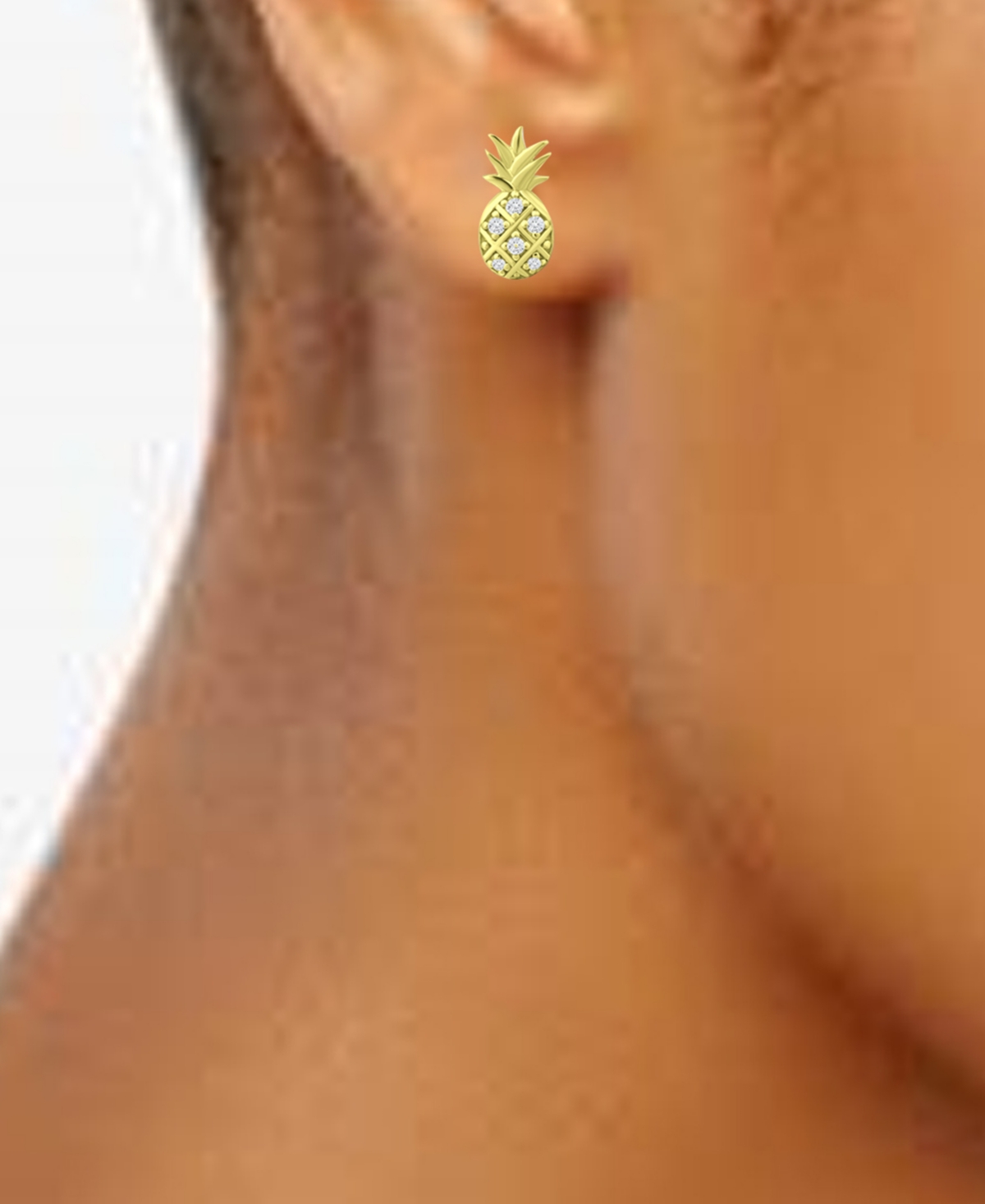 Giani Bernini Cubic Zirconia Pineapple Stud Earrings in 18k Gold-Plated Sterling Silver, Created for Macy's - 18K Over Sterling Silver
