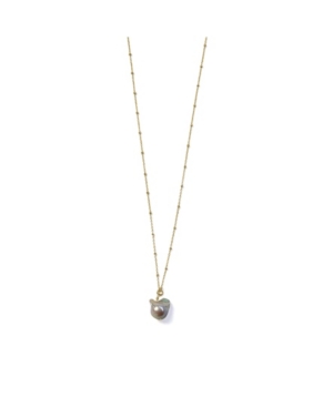 image of Roberta Sher Designs Diamond Cut 14K Gold Fill Chain Necklace with Baroque Imitation Pearl Drop