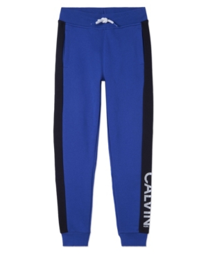 image of Calvin Klein Big Boys Color Blocked Calvin Fleece Jogger