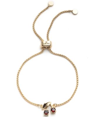 DKNY - Gold-Tone Crystal Cherry Slider Bracelet