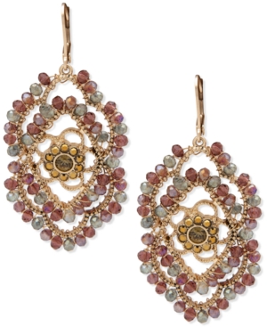 image of lonna & lilly Gold-Tone Crystal Evil Eye Beaded Statement Earrings