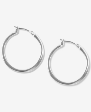 image of Lucky Brand Silver-Tone Medium Hoop Earrings, 1.25