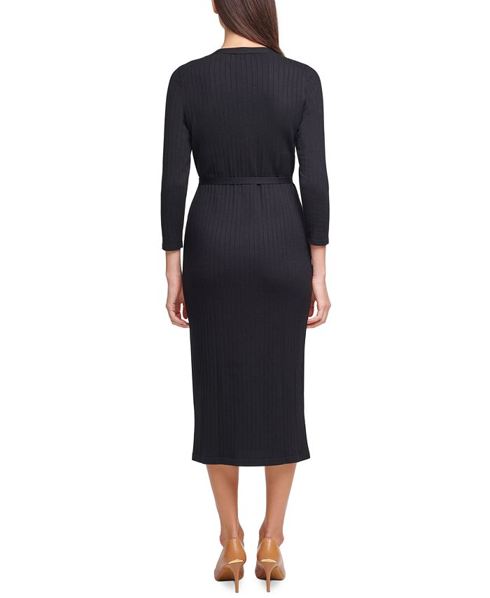 Calvin Klein Button-Front Sweater Dress - Macy's