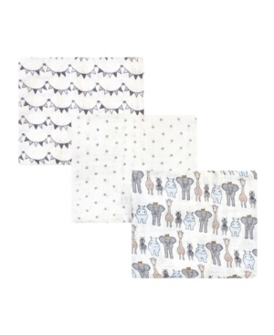 Hudson Baby Boys and Girls Safari Muslin Swaddle Blankets Pack of 3