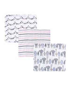 Hudson Baby Boys and Girls Safari Muslin Swaddle Blankets Pack of 3