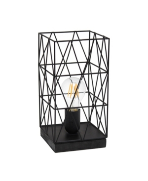 Simple Designs Geometric Square Metal Table Lamp
