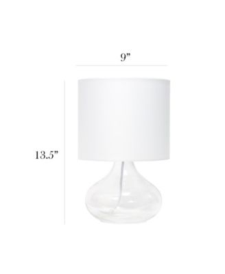 Glass Raindrop Table Lamp with Fabric Shade
