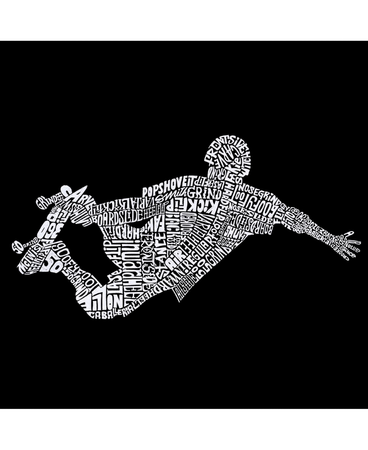 La Pop Art Men's Word Art Popular Skating Moves and Tricks Crewneck Sweatshirt