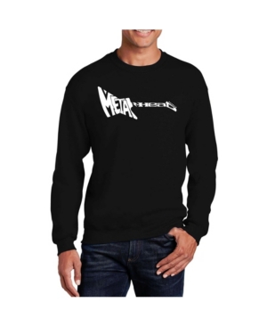 La Pop Art Big & Tall Men's Word Art Metal Head Crewneck Sweatshirt