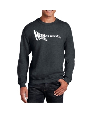 La Pop Art Big & Tall Men's Word Art Metal Head Crewneck Sweatshirt