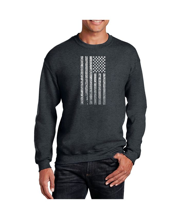  American Flag With National Anthem Lyrics Patriotic US Flag  Sweatshirt : Clothing, Shoes & Jewelry