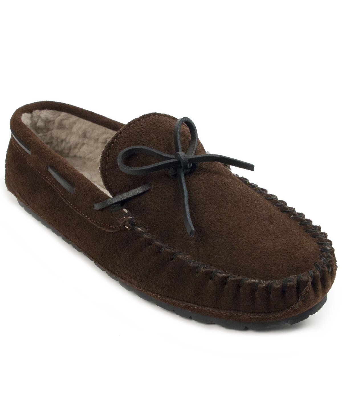 Minnetonka Men's Casey Lined Suede Moccasin Slippers