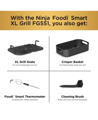 Foodi™ Smart XL 6-in-1 Indoor Grill with 4-Quart Air Fryer, Roast, Bake, Dehydrate, Broil, and Smart Cook System, FG551