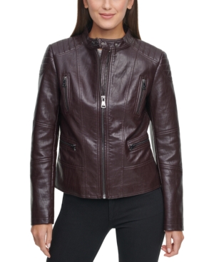 Kenneth Cole Faux-Leather Moto Jacket