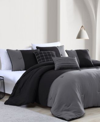 House Tillman Enzyme 6 Piece Color Block Comforter Set, King