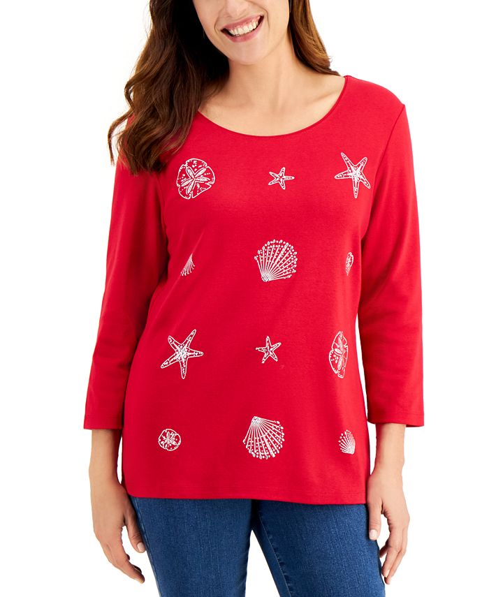 Karen Scott Holiday Sparkle Top, Created for Macy's Macy's
