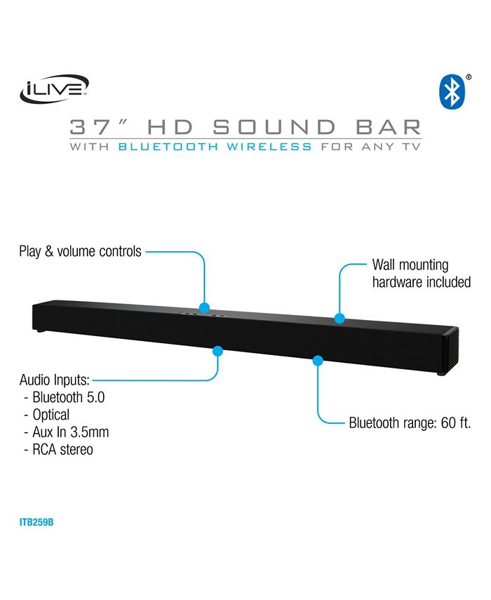 iLive 37" 2.0 Bluetooth Sound Bar, ITB259B Macy's