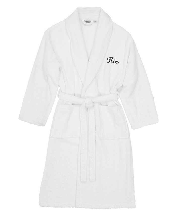 Linum Home Turkish Cotton Embroidered His Terry Bathrobe - Macy's