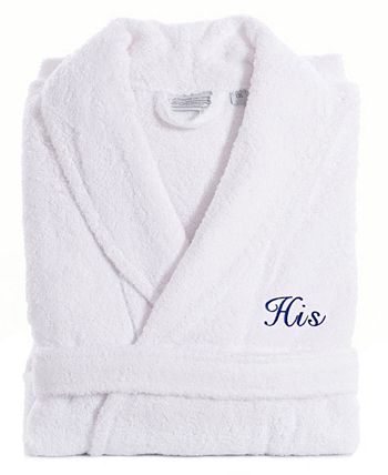Linum Home Turkish Cotton Embroidered His Terry Bathrobe - Macy's