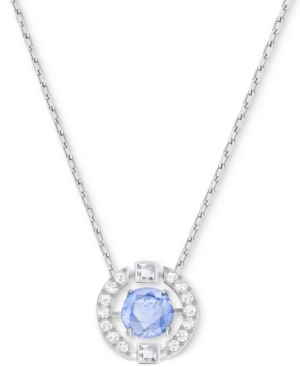 image of Swarovski Silver-Tone Dancing Crystal Pendant Necklace, 14-7/8
