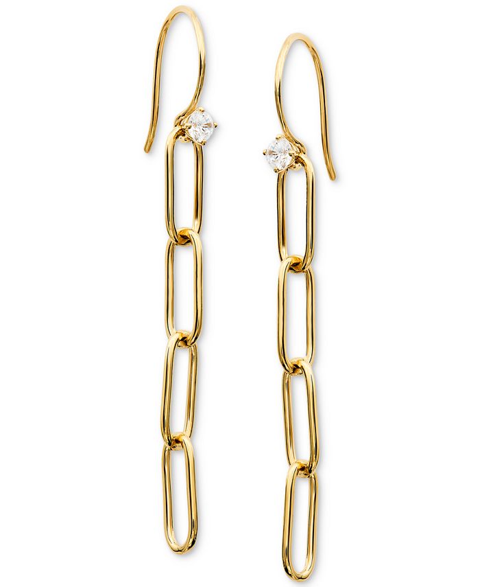 AVA NADRI Cubic Zirconia Oval Link Linear Drop Earrings Macy's