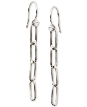 image of Ava Nadri Cubic Zirconia Oval Link Linear Drop Earrings