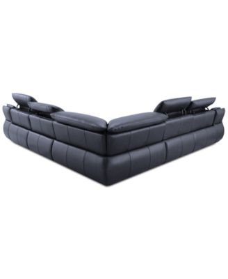 Daisley 5-Pc. Leather "L" Shaped Sectional Sofa with 3 Power Recliners 
