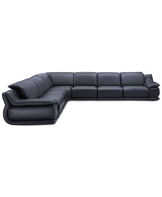 Daisley 6-Pc. Leather "L" Shaped Sectional Sofa with 3 Power Recliners 