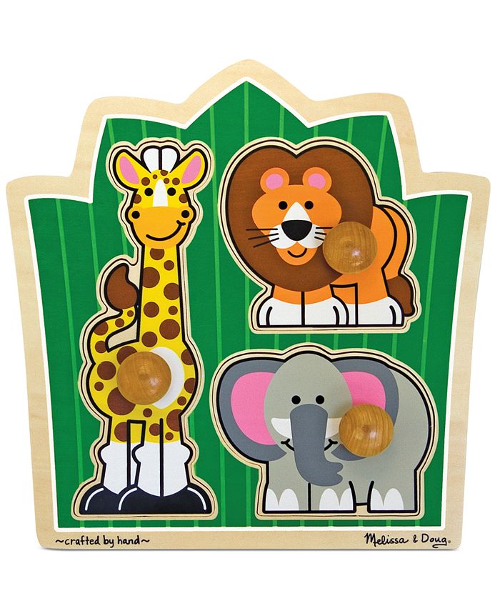 Melissa and Doug - Kids Toy, Jungle Friends Jumbo Knob Safari Puzzle