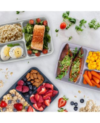 Food Prep 3-Compartment Food Storage Containers, Pack of 10