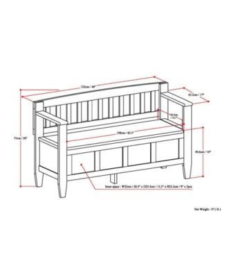 Brooklyn Solid Wood Entryway Storage Bench