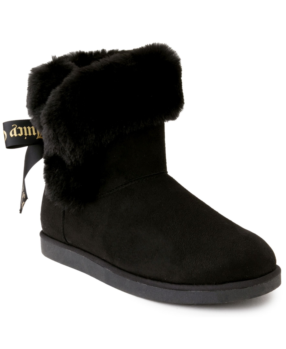 Shop Juicy Couture Women's King Winter Boots In Black Suede,faux Fur