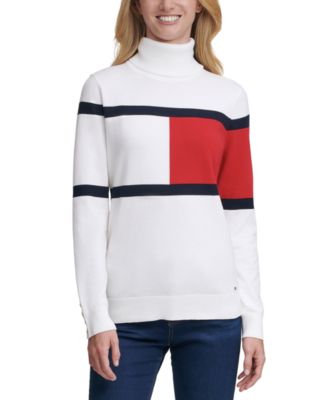 tommy hilfiger white turtleneck sweater