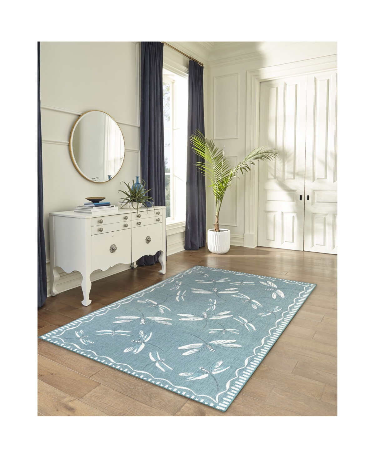 Liora Manne' Carmel Dragonfly 4'10" x 7'6" Outdoor Area Rug