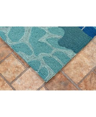 Frontporch This Way To The Pool Aqua 2' x 3' Outdoor Area Rug