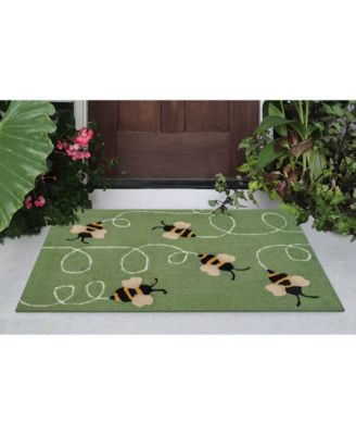 Frontporch Buzzy Bees Green 2' x 3' Outdoor Area Rug
