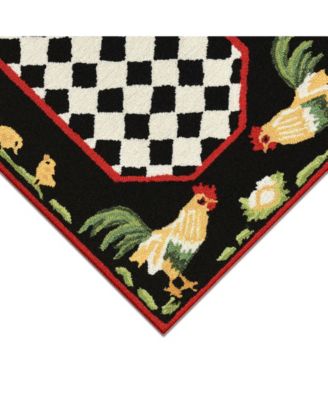 Frontporch Rooster Black and Gray 2' x 3' Outdoor Area Rug