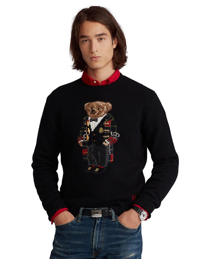 Polo Ralph Lauren Men's Big & Tall Duffel Bear Sweater - Macy's